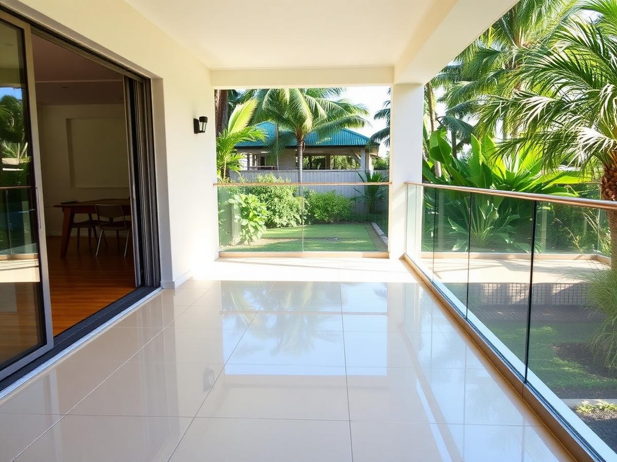 Tiled balcony used to illustrate exterior waterproofing and tiling enquiries